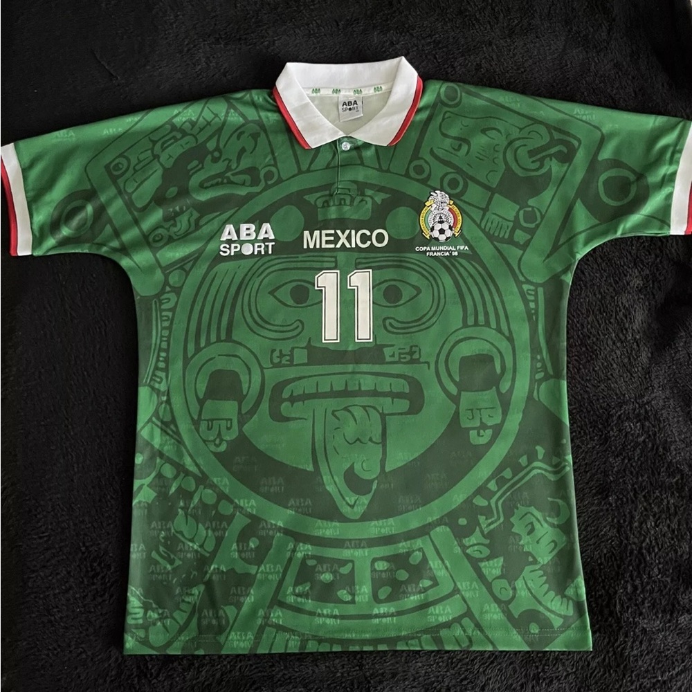 Blanco #11 Mexico S-L Retro Home Soccer Jersey 1998 World Cup Green